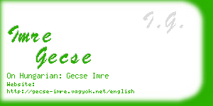 imre gecse business card